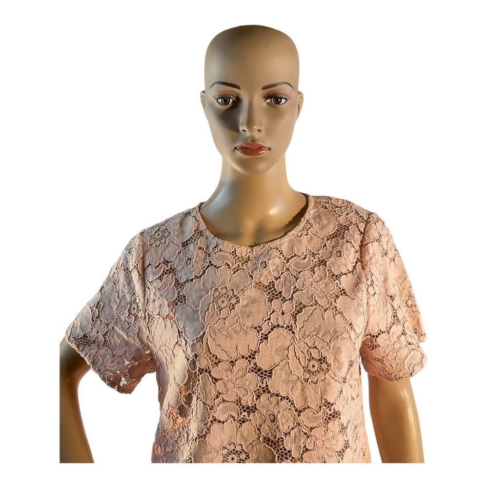 BCBG MAXAZRIA Women’s Size Small Pale Pink Diane Oversized Lace Knee Dress - Picture 2 of 12